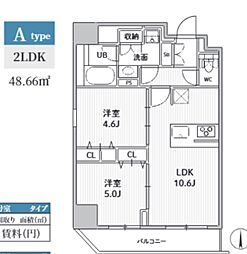 S-RESIDENCE住吉aquacht 2LDKの間取図画像