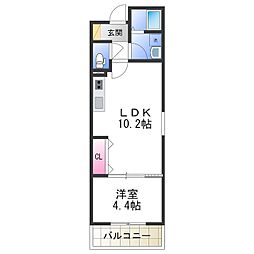 エフスタイル浜寺石津町西1号館 1LDKの間取図画像