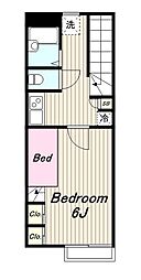 レオパレスフェリーチェ(27596) 2階1Kの間取り