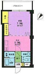 グラン・シャリオ雪谷 1DKの間取図画像