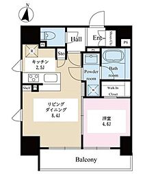 テラス文京本郷 1LDKの間取図画像