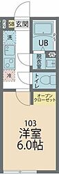 カインドネス西武柳沢II 1階1Kの間取り