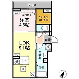 D-comodo深大寺北町 1階1LDKの間取り
