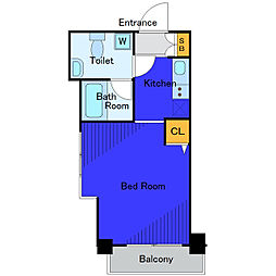 都営浅草線 五反田駅 徒歩6分の賃貸マンション 3階1Kの間取り
