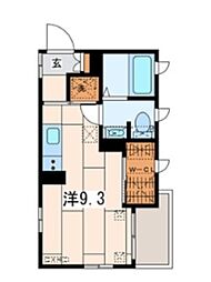 野毛パース 2階ワンルームの間取り