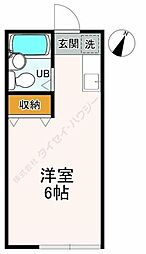 ハイム・アンデルセン 1階ワンルームの間取り