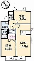 キャピトル桃山 A0101 ｜ 鳥取県鳥取市松並町２丁目435（賃貸アパート2LDK・1階・52.00㎡） その2