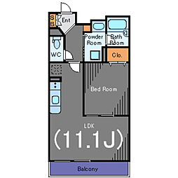 京急本線 立会川駅 徒歩3分の賃貸マンション 1階1LDKの間取り