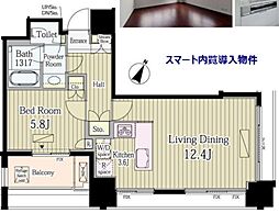 富ヶ谷スプリングス 1LDKの間取図画像