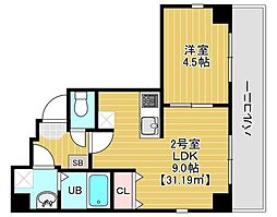 ソリニア日暮里 1LDKの間取図画像