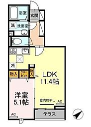 ノーブル・ルミナス笹塚 1階1LDKの間取り