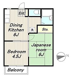 ディアコート1 2DKの間取図画像