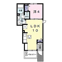 和歌山電鐵貴志川線 日前宮駅 徒歩13分の賃貸アパート 1階1LDKの間取り