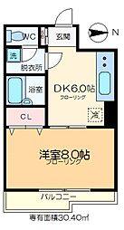ブリーズ菊川 1DKの間取図画像