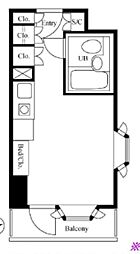 インペリアル南麻布サテライト ワンルームの間取図画像
