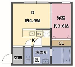 Ts garden永福町 2階1DKの間取り
