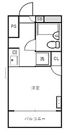TOP宮崎台第1 3階ワンルームの間取り