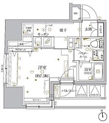ヴァースクレイシア神田淡路町 1Kの間取図画像