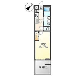 カンパニュール 1Kの間取図画像