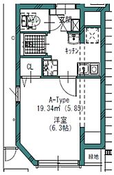 GREW高円寺Residence 1Kの間取図画像