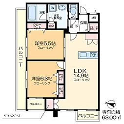 （仮称）南小岩5丁目メゾン 2階2LDKの間取り
