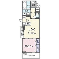 京王井の頭線 三鷹台駅 徒歩22分の賃貸アパート 3階1LDKの間取り