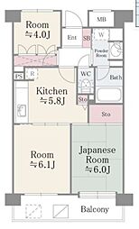フレスコ川崎 3Kの間取図画像