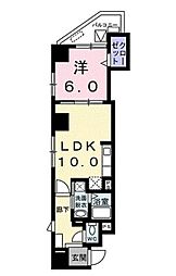 東京メトロ千代田線 赤坂駅 徒歩5分の賃貸マンション 4階1LDKの間取り
