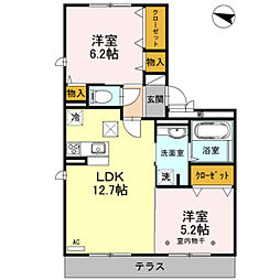 ホワイトハイツ 2LDKの間取図画像