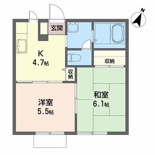 コモンシティＹＳ　Ｂ 102｜青森県八戸市長苗代１丁目(賃貸アパート2K・1階・36.00㎡)の写真 その2