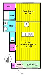 ミラドール・I 1階1LDKの間取り
