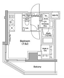 ザ・パークハビオ駒込 ワンルームの間取図画像