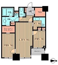 高輪ザ・レジデンスタワー棟 2LDKの間取図画像