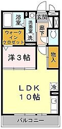 グランシャリオ鳳 1LDKの間取図画像