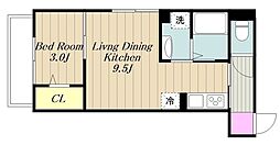 葵 1LDKの間取図画像