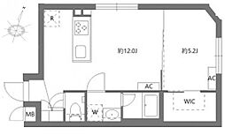 新宿区新小川町マンション 1LDKの間取図画像
