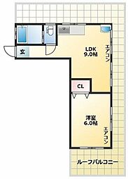 高橋コーポ 3階1LDKの間取り