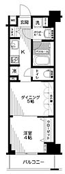 日神デュオステージ浅草三筋 1DKの間取図画像