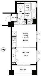 パークキューブ本郷 4階1LDKの間取り