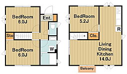 ノワールジョーヌ 3LDKの間取り