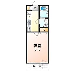 CASA堺東 3階1Kの間取り