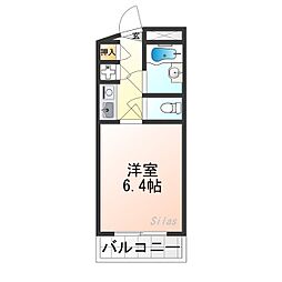 マナーハウス 4階1Kの間取り