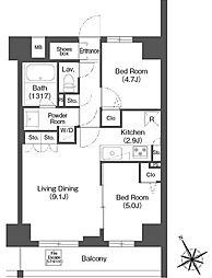 COMFORIALIV根岸二丁目 2LDKの間取図画像