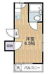 柳沢コーポ ワンルームの間取図画像
