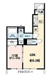 リコルデ田奈 1LDKの間取図画像