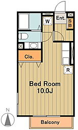京王相模原線 京王多摩センター駅 徒歩8分の賃貸アパート 1階ワンルームの間取り