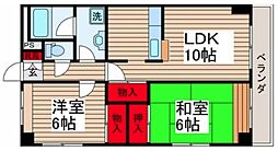 花由館 3階2LDKの間取り