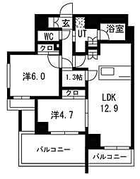 サクラアクシス中板橋 4階2SLDKの間取り