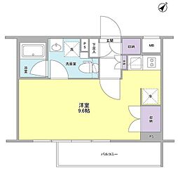 スタイリオ中延2WEST ワンルームの間取図画像