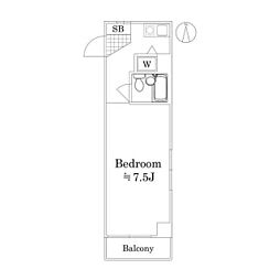 ライオンズマンション八王子第2 ワンルームの間取図画像